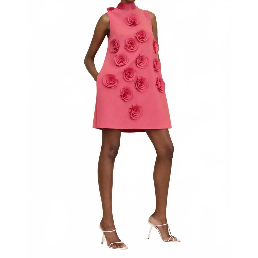 NEW GRETA CONSTANTINE quince mini dress in rose